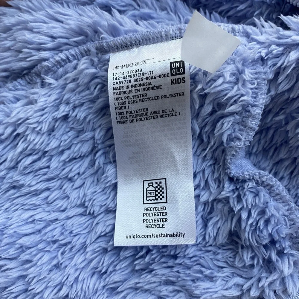 Uniqlo Kids Fluffy Yarn‎ Fleece Full-Zip Jacket Warm Size 3-4 Years 1435